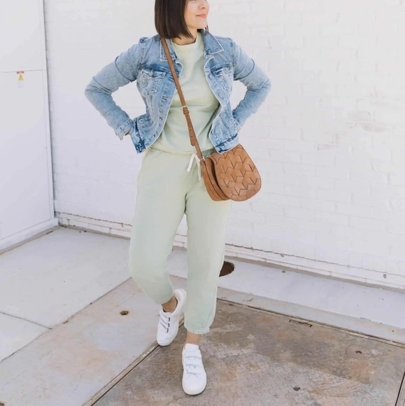 Everlane Sweatpants Light Green The Track Organic Cotton High Rise Jogger - Picture 2 of 12